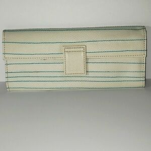 Milano Cream and Turquoise Clutch Purse